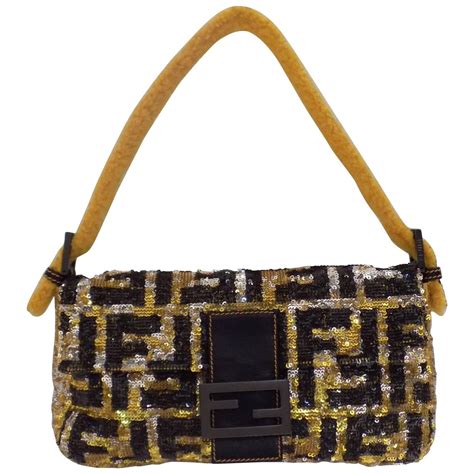 fendi sequins bag|Fendi denim baguette.